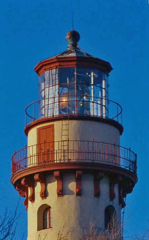 The top of Grosse Point Lighthouse.